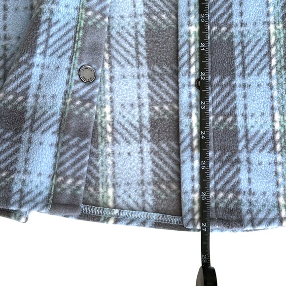 O'Neill Zuma Plaid Superfleece Shacket with Snap Front Closure - S - Blue, Grey - Picture 13 of 14